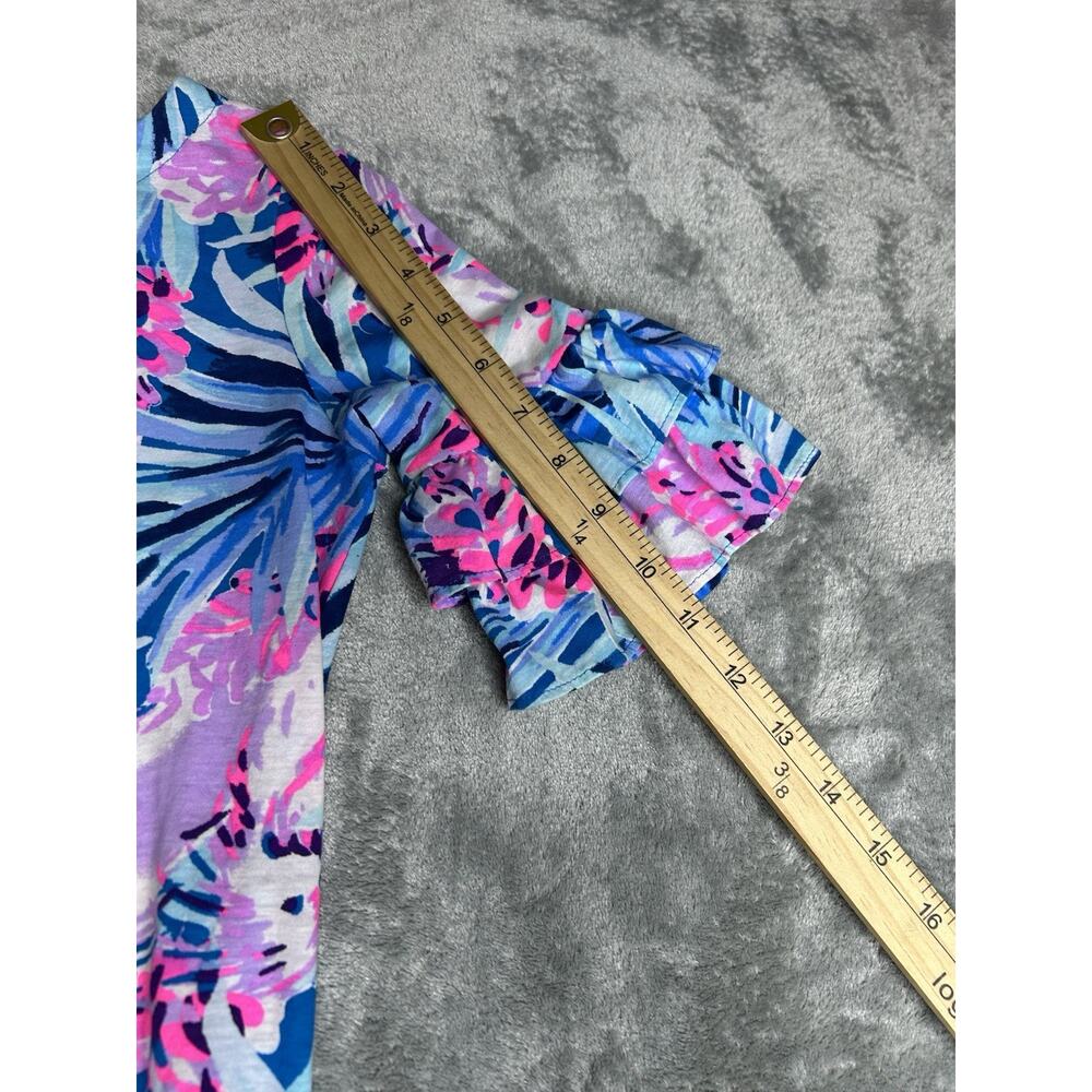 Lilly Pulitzer Mini Lula Dress in Mr Peacock Blue Tweethearts Girls XL - Picture 3 of 8